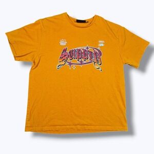 XL Orange Streetwear Heat Banger Tee Big Graphic Hit Grail Vintage Vibe Skater